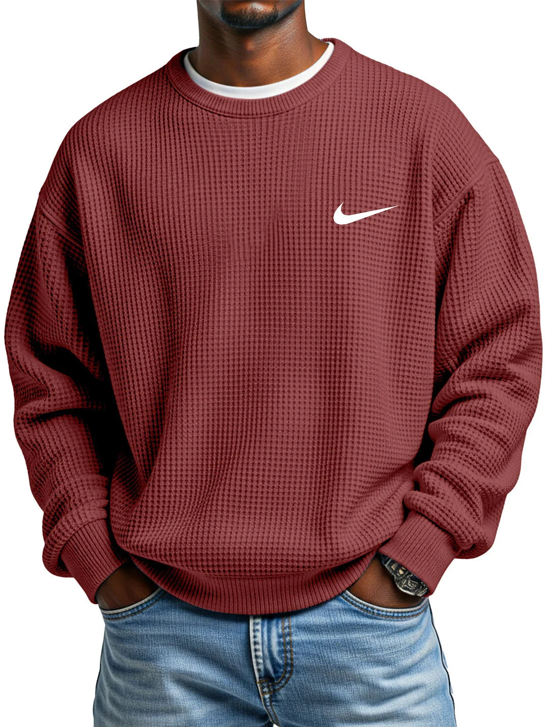 NK - Men's Fashionable Loose-Fitting Versatile Crew Neck Sweatshirt