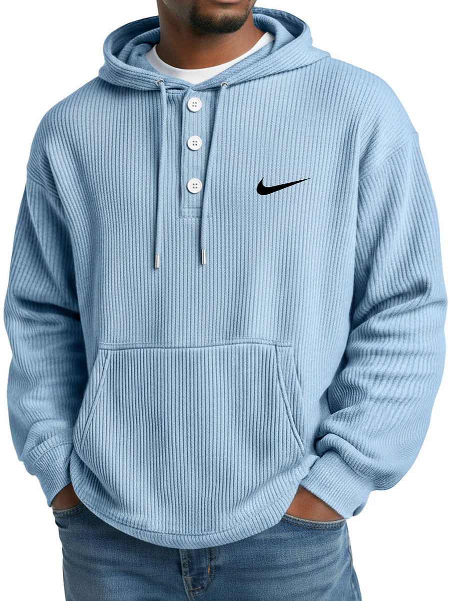 NK - Men's Loose Casual Button-Up Hooded Sweatshirt