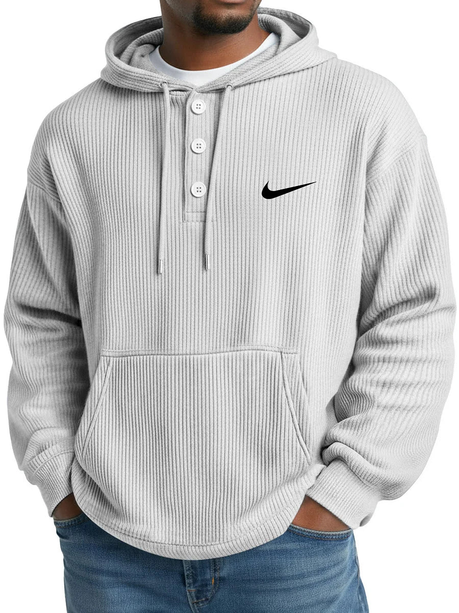 NK - Men's Loose Casual Button-Up Hooded Sweatshirt